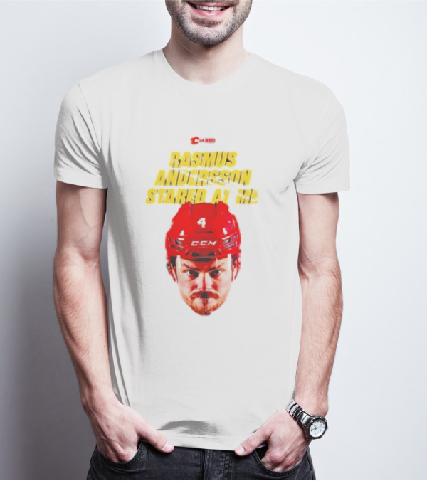 C Of Red Rasmus Andersson Stared At Me CCM Red Helmet Number 4 T-Shirt