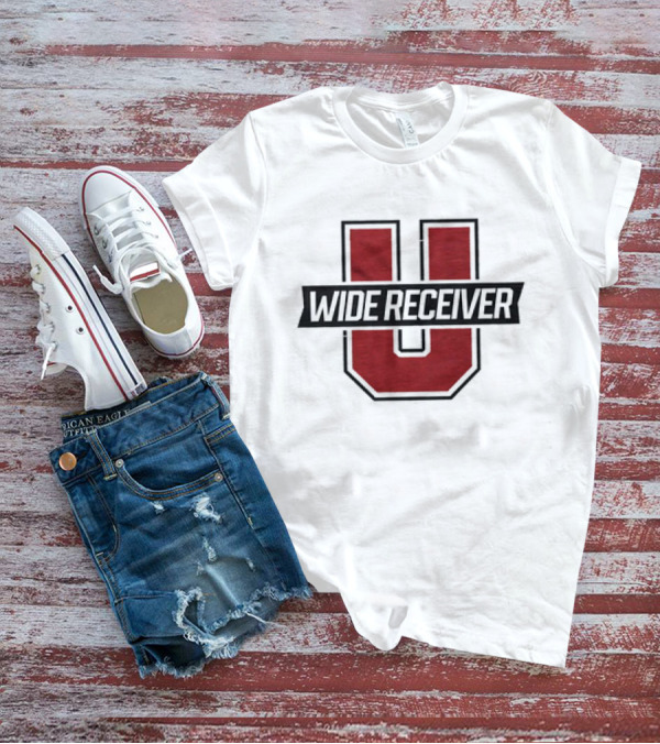 Wide Receiver U Football Inspired Logo Red And Black T-Shirt