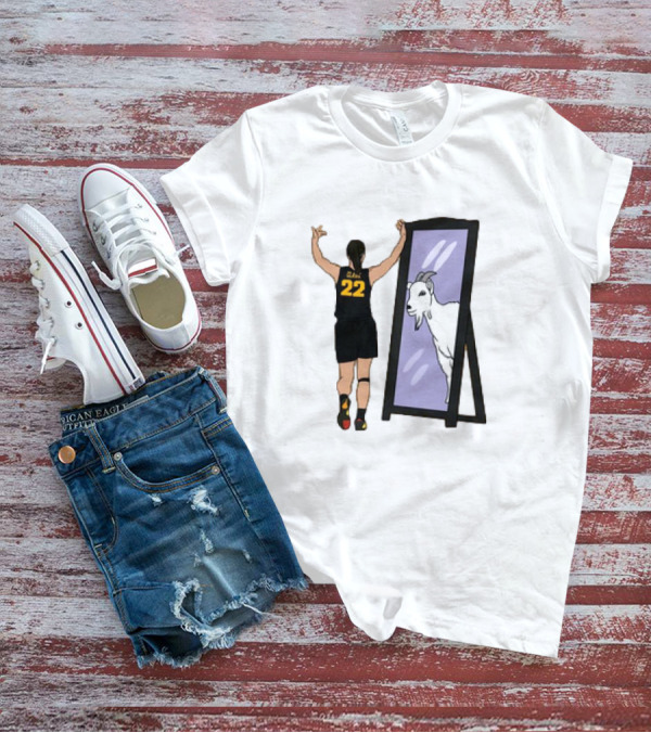 Caitlin Clark 22 Iowa Mirror GOAT T-Shirt