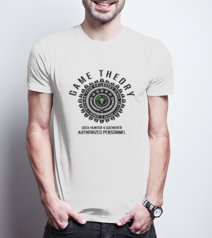Game Theory Data Hunter And Gatherer Authorized Personnel Badge T-Shirt