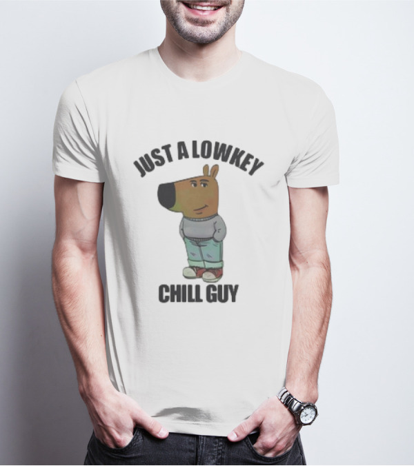 Just A Lowkey Chill Guy Retro Cartoon Style Character T-Shirt