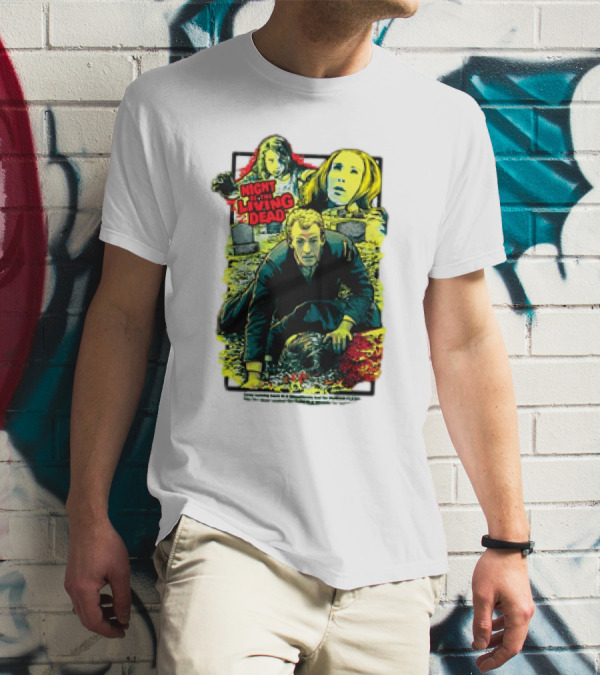 Night Of The Living Dead Classic Horror Scene With Surrounded By Death Faces T-Shirt
