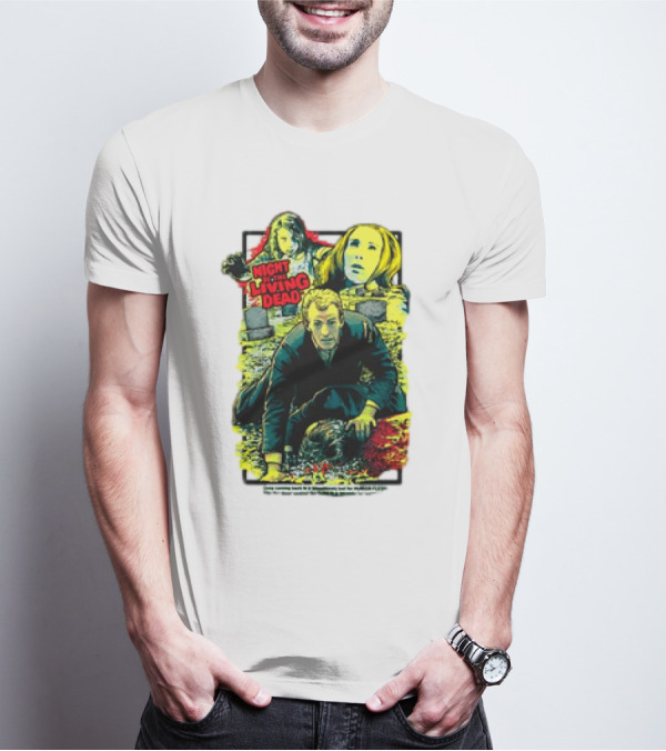 Night Of The Living Dead Classic Horror Scene With Surrounded By Death Faces T-Shirt