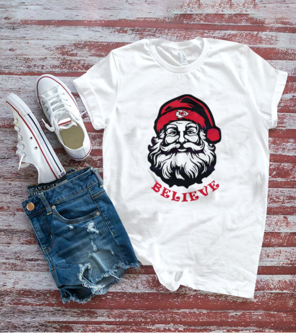 Santa Claus Believe Kansas City Chiefs Christmas T-Shirt
