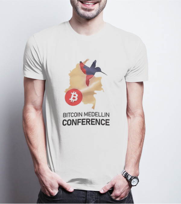 Bitcoin Medellin Conference Colombia Map Hummingbird T-Shirt