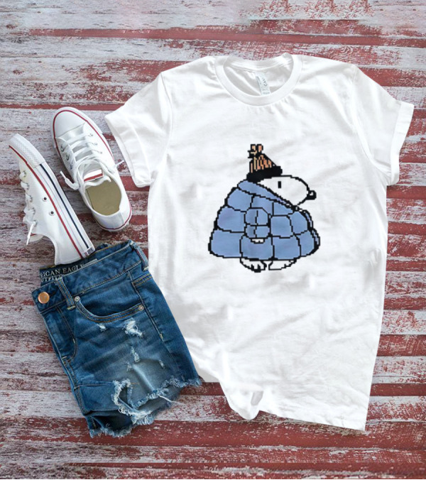 Snoopy Peanuts Winter Puffer Jacket Beanie T-Shirt