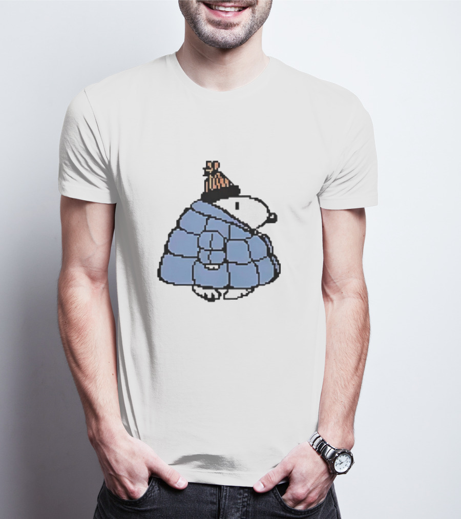 Snoopy Peanuts Winter Puffer Jacket Beanie T-Shirt