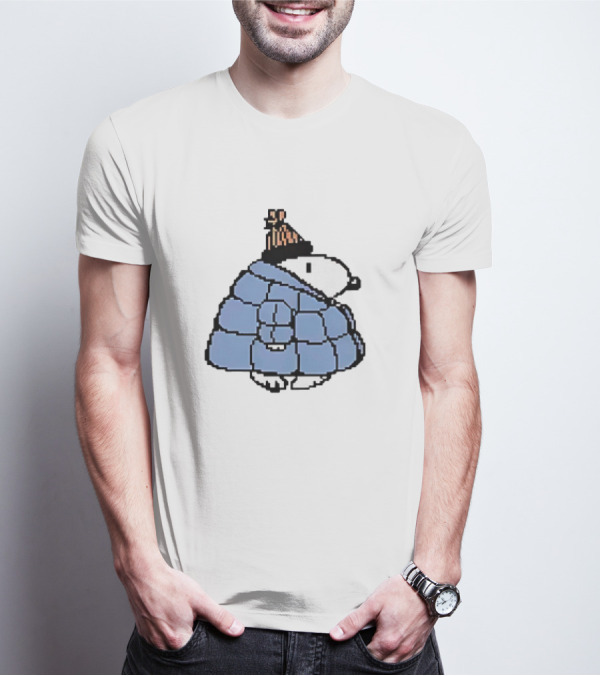 Snoopy Peanuts Winter Puffer Jacket Beanie T-Shirt