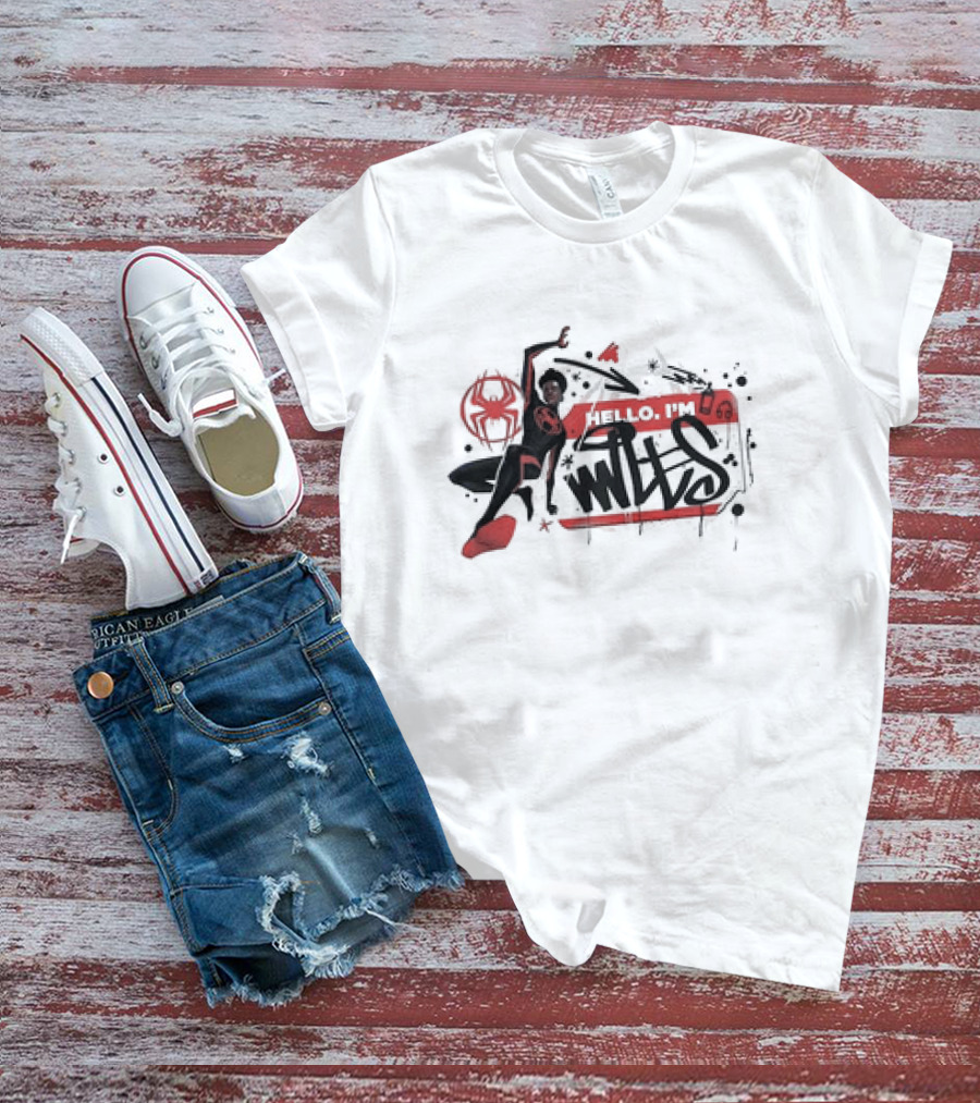 Marvel Spider-Man Across The Spider-Verse Hello I'm Miles T-Shirt