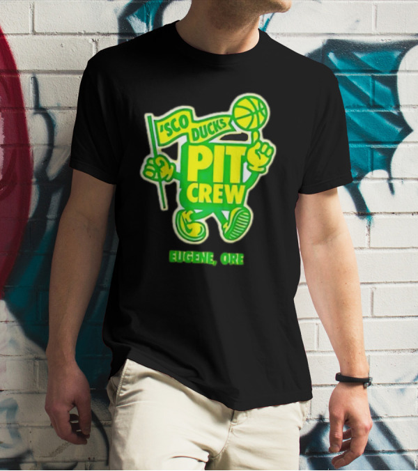 Sco Ducks Pit Crew Eugene Ore Oregon Ducks Basketball T-Shirt