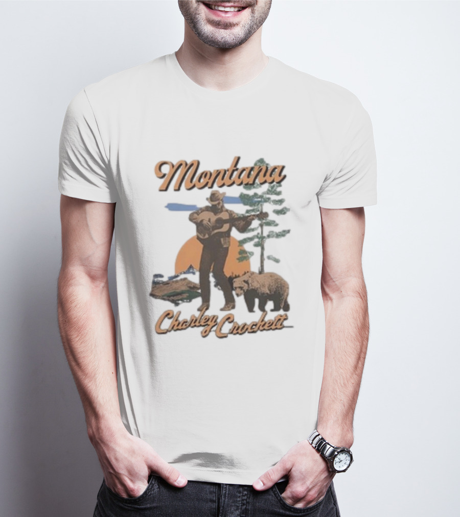 Charley Crockett Montana Bear Scenic Music Adventure T-Shirt