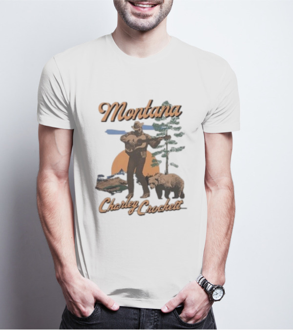 Charley Crockett Montana Bear Scenic Music Adventure T-Shirt