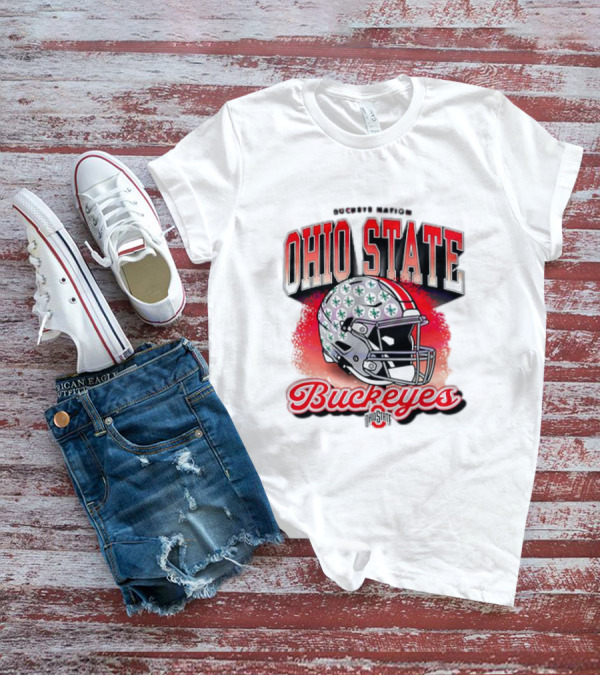 Ohio State Buckeyes Helmet Buckeye Nation Football T-Shirt