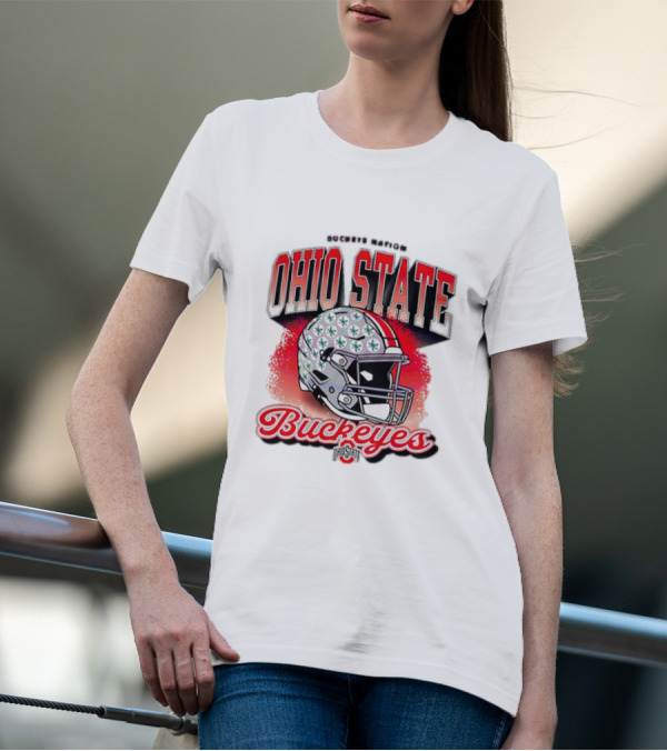 Ohio State Buckeyes Helmet Buckeye Nation Football T-Shirt