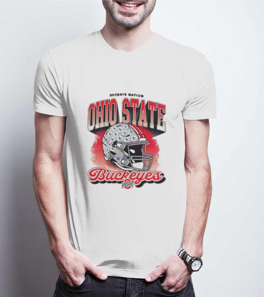 Ohio State Buckeyes Helmet Buckeye Nation Football T-Shirt