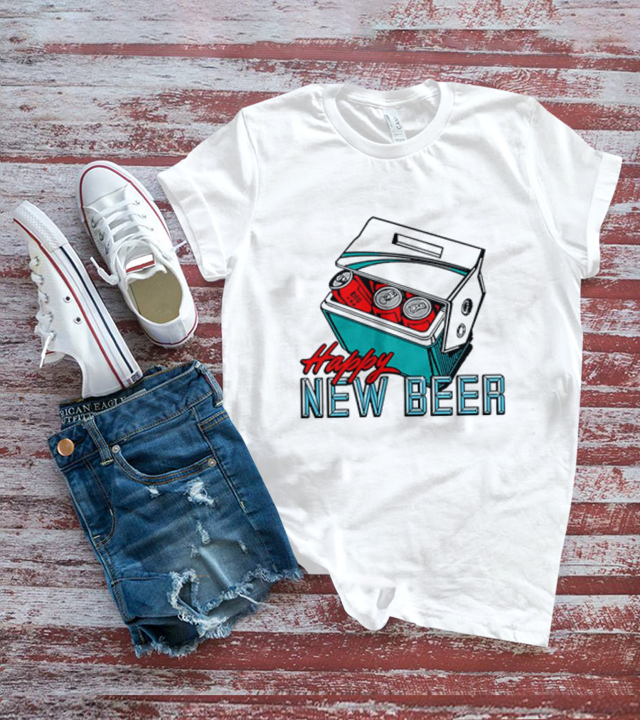 Happy New Beer Cooler With Cans T-Shirt