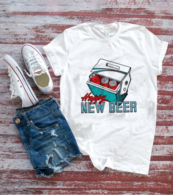 Happy New Beer Cooler With Cans T-Shirt