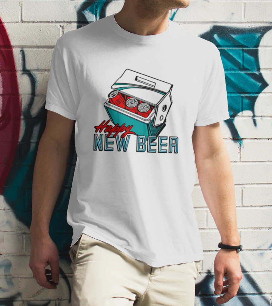 Happy New Beer Cooler With Cans T-Shirt