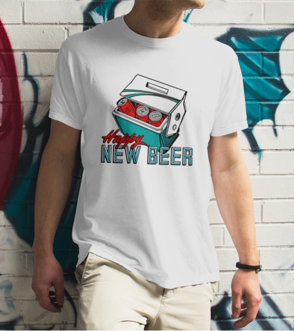 Happy New Beer Cooler With Cans T-Shirt