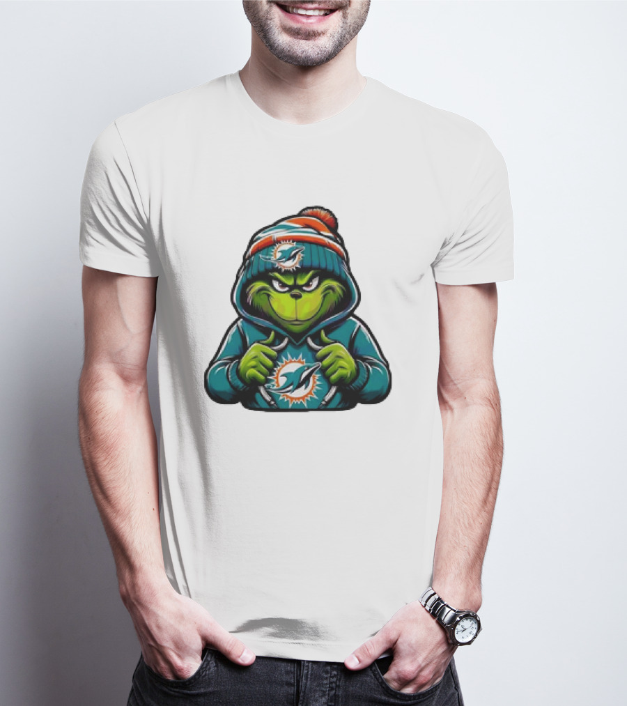 Retro Grinch Miami Dolphins NFL Hoodie Character T-Shirt