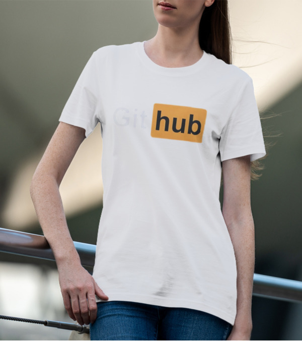 Git Hub Text With Yellow Highlight T-Shirt