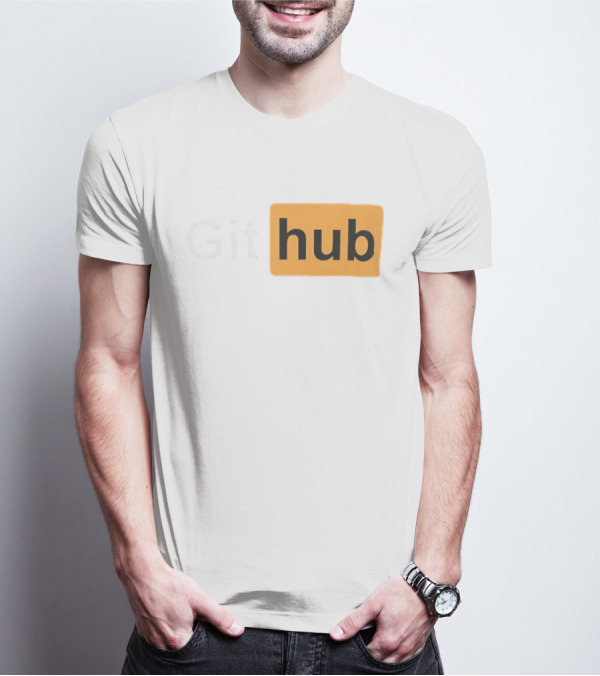 Git Hub Text With Yellow Highlight T-Shirt