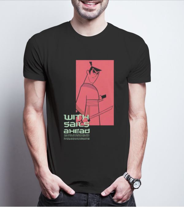 Samurai Jack With Sails Ahead Retro Style Fan T-Shirt