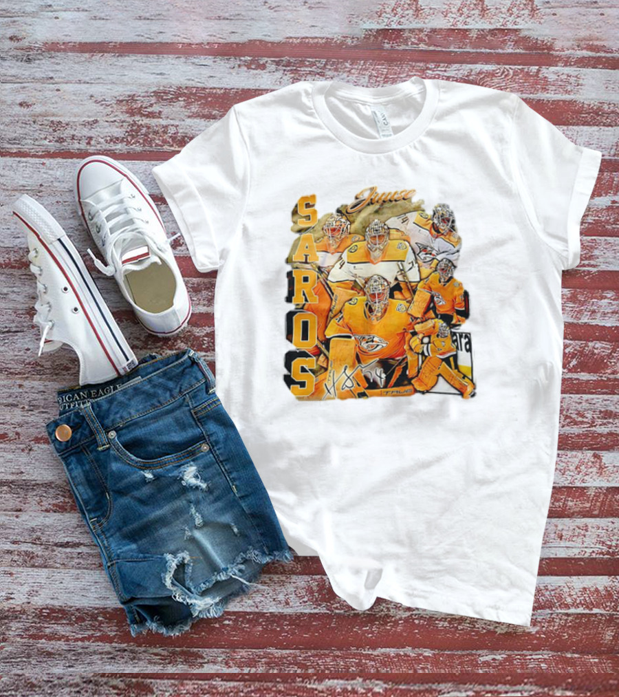 Juuse Saros Nashville Predators Hockey Vintage 17 True T-Shirt