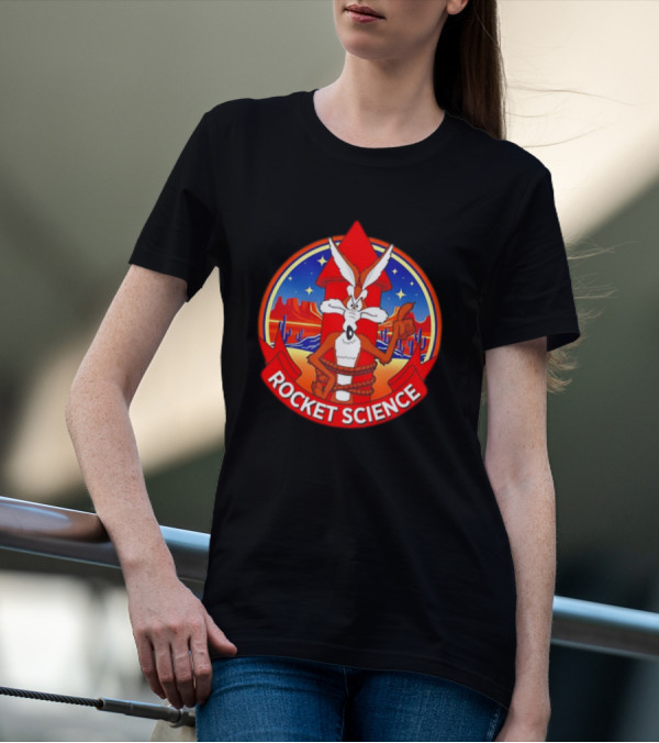 Wile E. Coyote Rocket Science Desert Cactus Scene T-Shirt