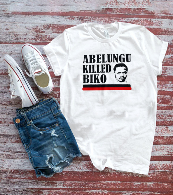 Abelungu Killed Biko Activist Portrait With Black And Red Lines T-Shirt