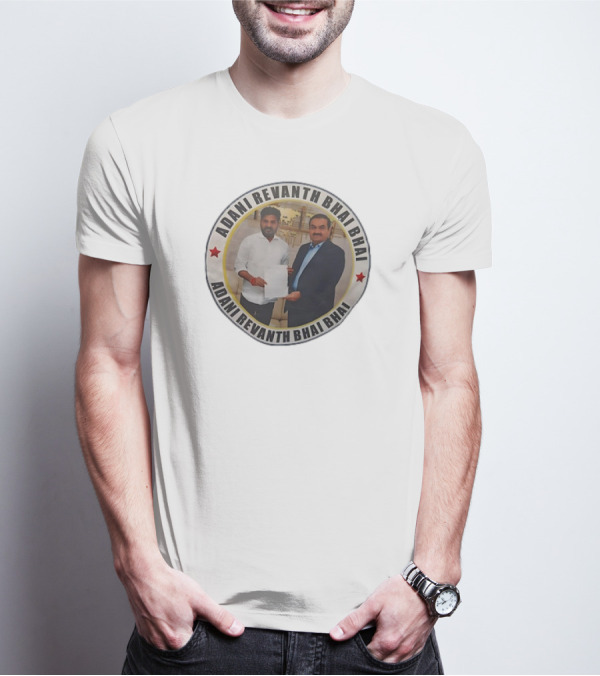 Adani Revanth Bhai Bhai Collaborative Meeting Circle Image T-Shirt