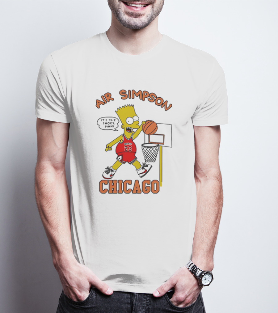 Air Simpson Chicago Basketball Cartoon Michael Jordan T-Shirt