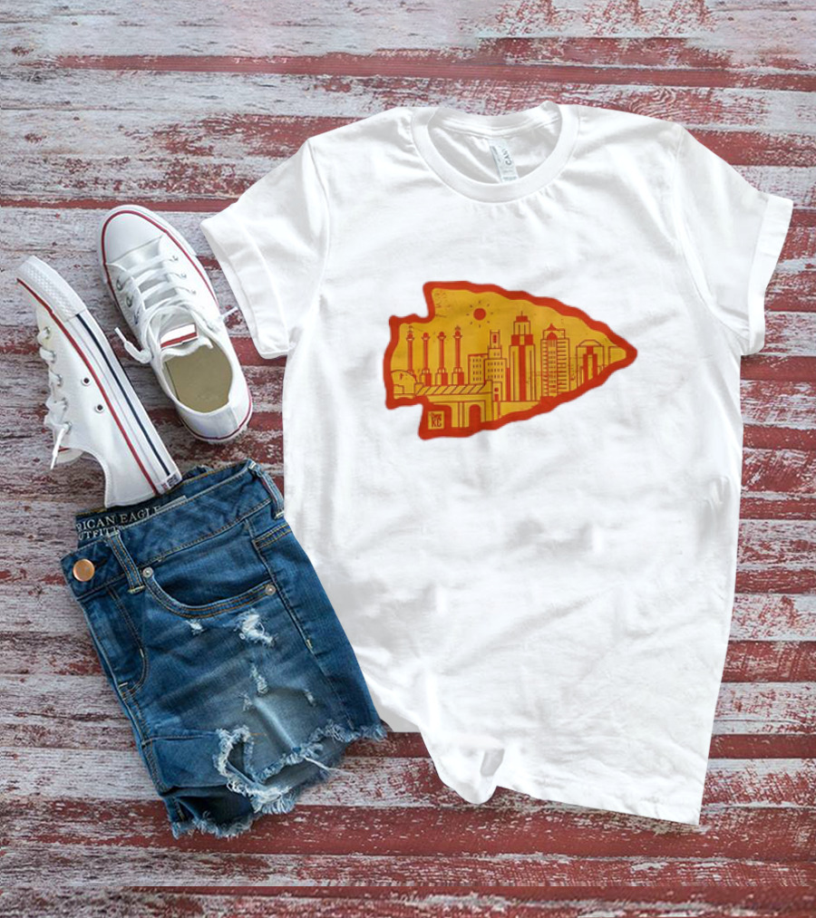 Arrowhead KC Kansas City Skyline T-Shirt