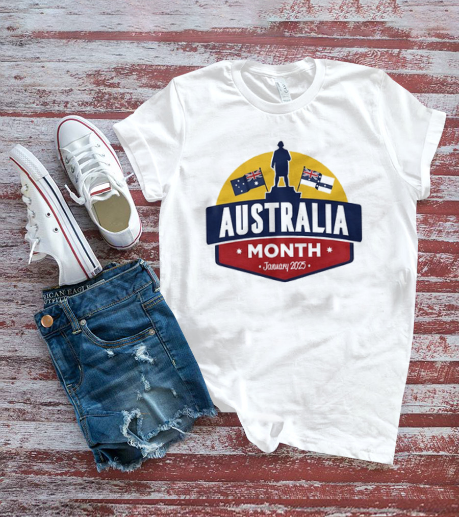 Australia Month Celebration January 2025 With Flags T-Shirt