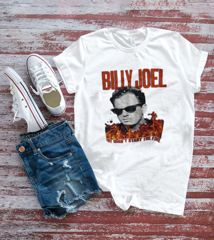 Billy Joel We Didn't Start The Fire Flames And Sunglasses T-Shirt