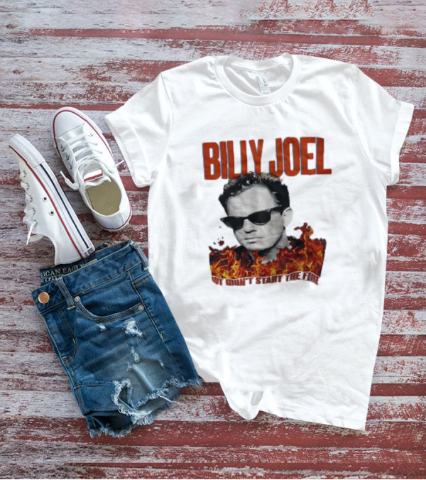 Billy Joel We Didn't Start The Fire Flames And Sunglasses T-Shirt