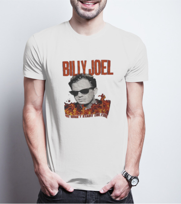 Billy Joel We Didn't Start The Fire Flames And Sunglasses T-Shirt