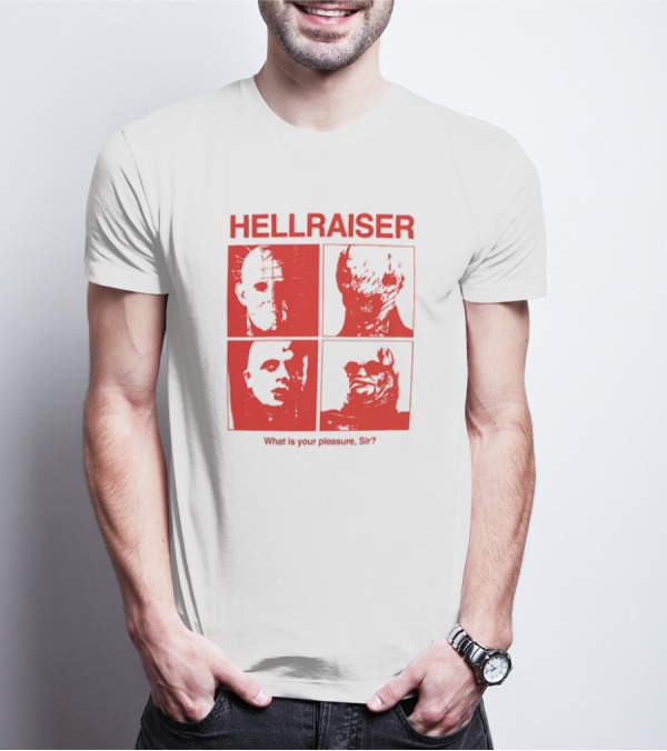 Hellraiser What Is Your Pleasure Sir Iconic Horror Faces Red T-Shirt