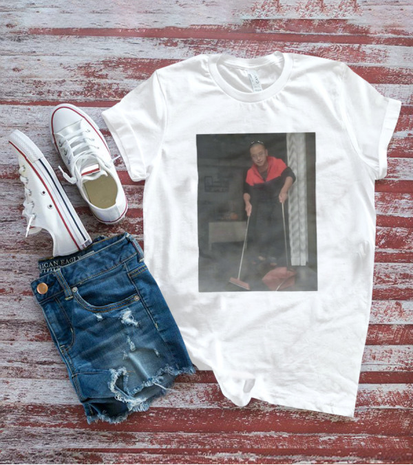 Hygiene Guy Cleaning With Broom And Dustpan Indoors T-Shirt
