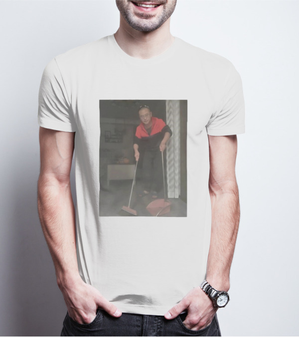 Hygiene Guy Cleaning With Broom And Dustpan Indoors T-Shirt