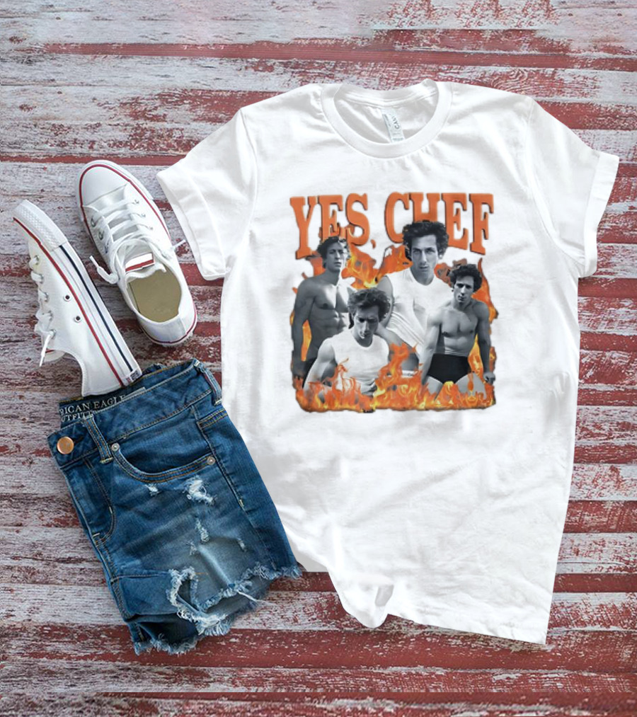 Yes Chef Jeremy Allen White Fire Montage T-Shirt