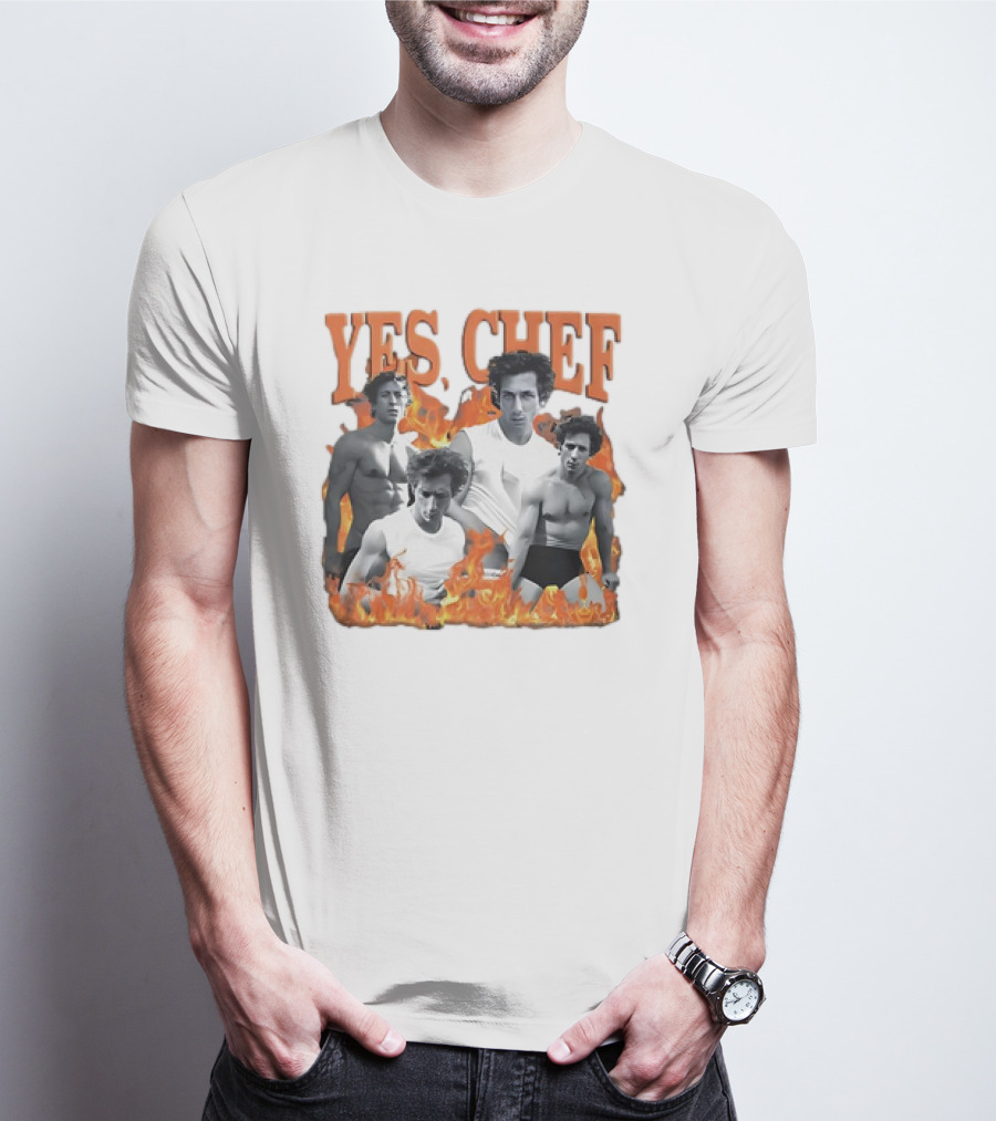 Yes Chef Jeremy Allen White Fire Montage T-Shirt