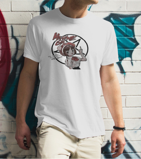 Machine Girl Stay Hydrated Stay Educated Stay Ugly Star Symbol Anime Character T-Shirt