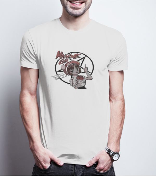 Machine Girl Stay Hydrated Stay Educated Stay Ugly Star Symbol Anime Character T-Shirt
