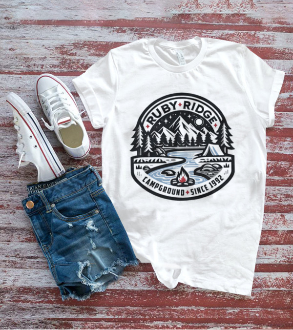 Ruby Ridge Campground Scenic Mountains And Campfire Since 1992 T-Shirt