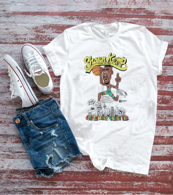 Shawn Kemp Seattle World's Vintage Fair Iconic Basketball T-Shirt