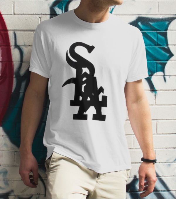 Chicago White Sox And Los Angeles Dodgers Logo Combination T-Shirt