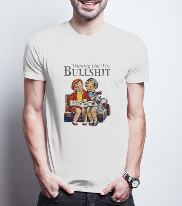 Pointing Out The Bullshit Vintage Comic Style Kids Reading Book T-Shirt