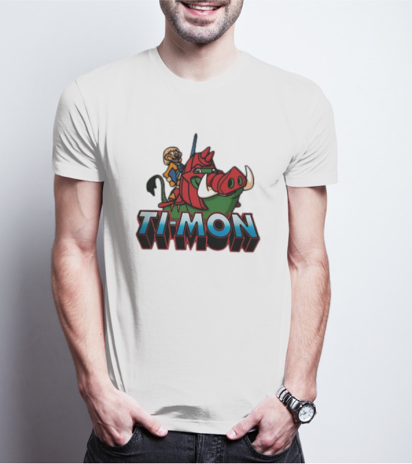 Ti-Mon Timon Riding He-Man Battle Cat Style Pumbaa T-Shirt