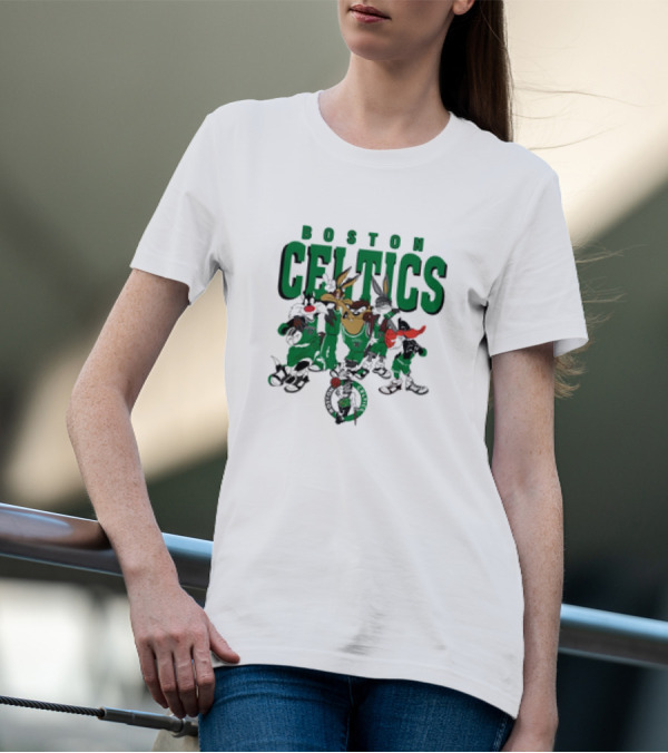 Boston Celtics Looney Tunes Characters NBA Collaboration T-Shirt